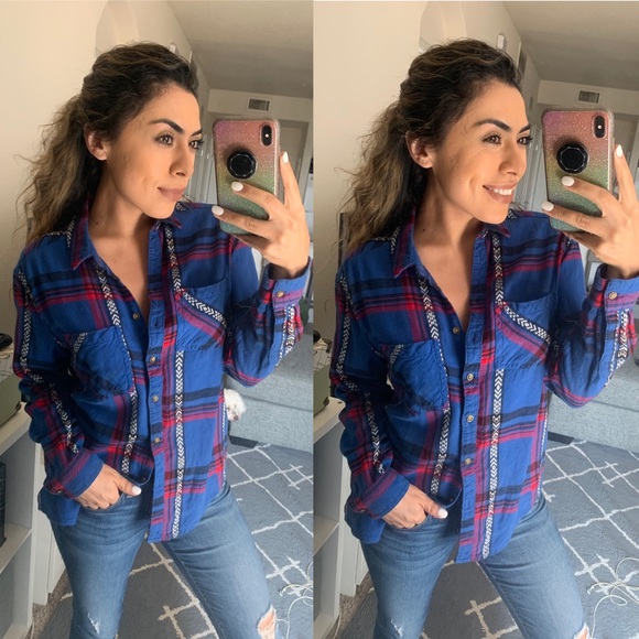 Urban Outfitters Tops - Blue flannel Urban Outfitters Tops - Blue flannel